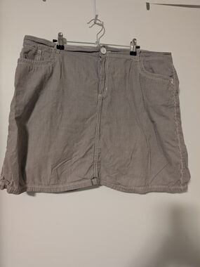 Croft & Barrow Brown White Pinstripe Skort Built In Shorts Preppy Y2K